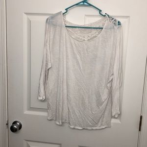 White lace back blouse